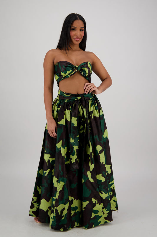 Forest Camo Wide-Leg Palazzo Pants 61-274