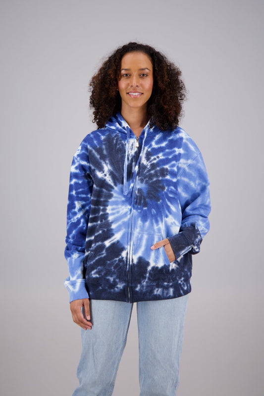 Adult's Tie-Dye Zip-Up Hoodie (2-XL) Cotton/Polyester Blend 9652 - Advance Apparels Inc