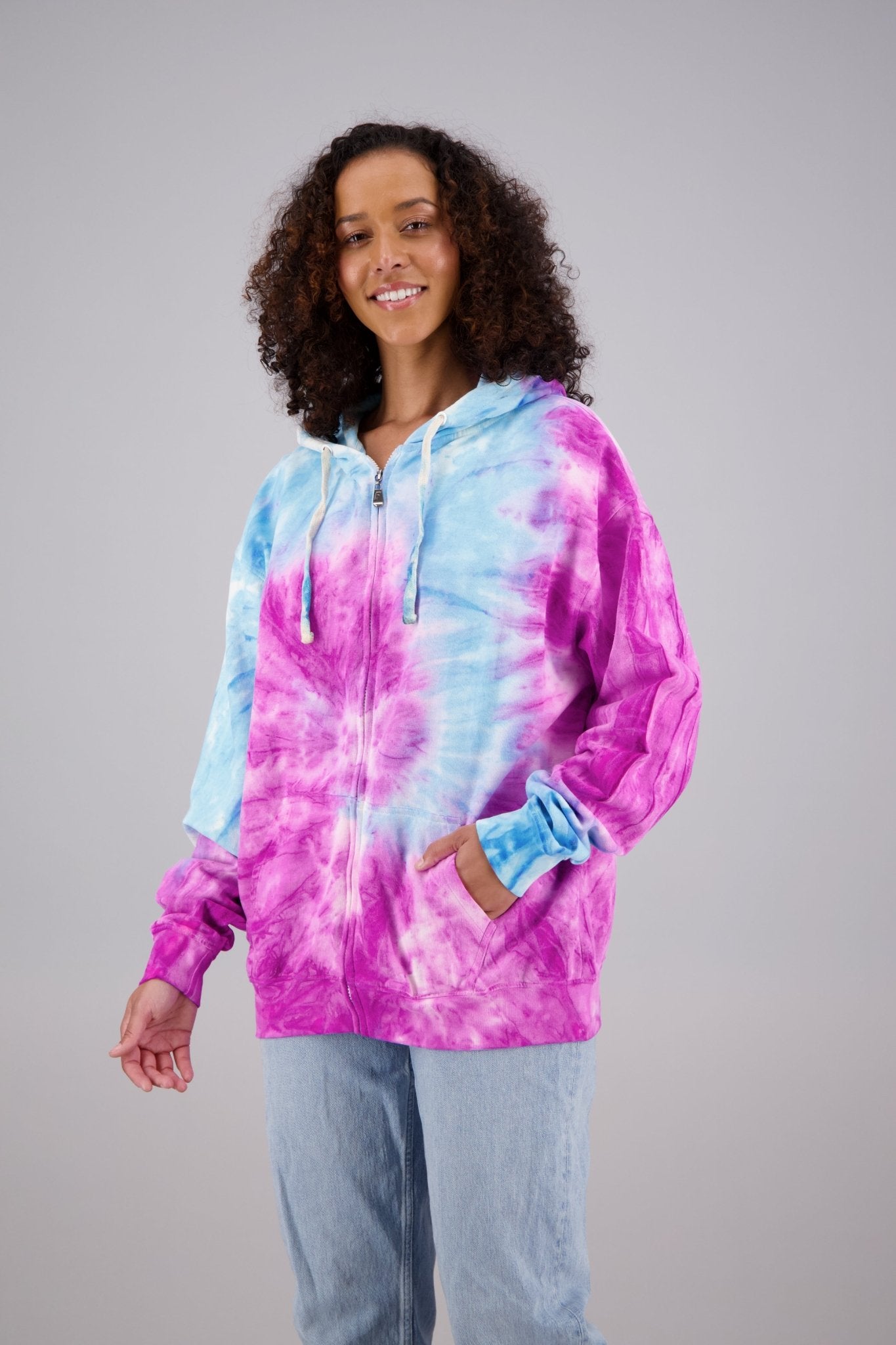 Adult's Tie-Dye Zip-Up Hoodie (2-XL) Cotton/Polyester Blend 9656 - Advance Apparels Inc