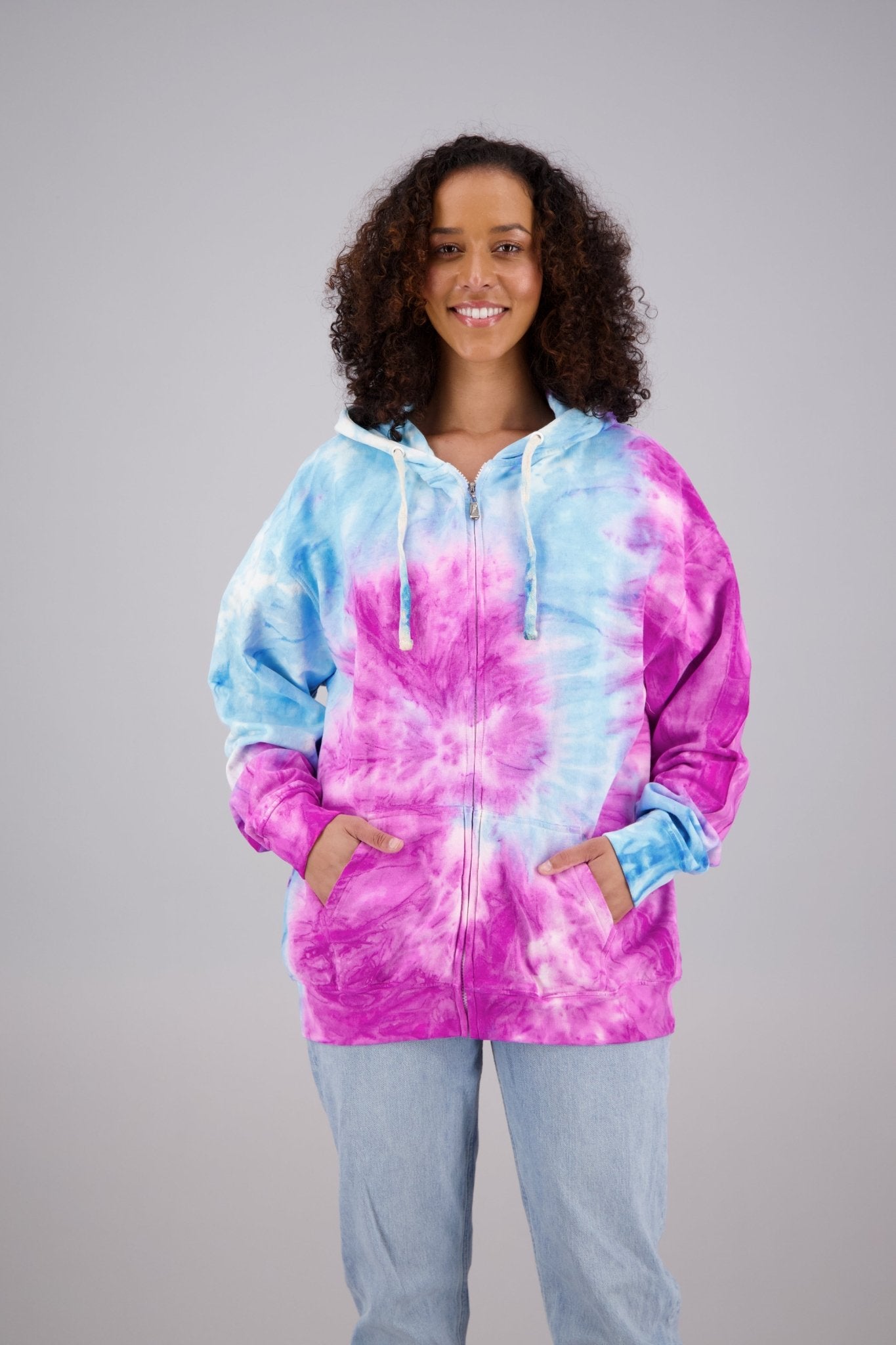 Adult's Tie-Dye Zip-Up Hoodie (2-XL) Cotton/Polyester Blend 9656 - Advance Apparels Inc