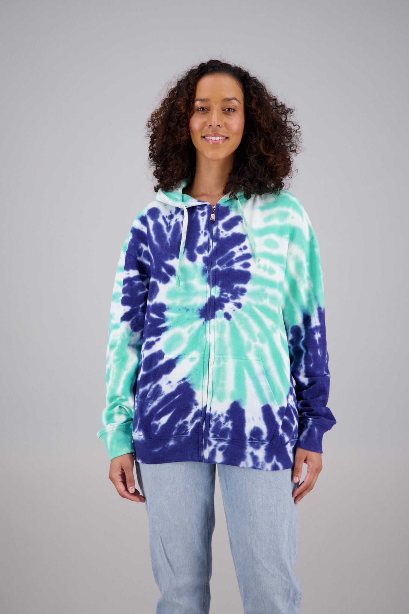 Adult's Tie-Dye Zip-Up Hoodie (2-XL) Cotton/Polyester Blend 9659 - Advance Apparels Inc