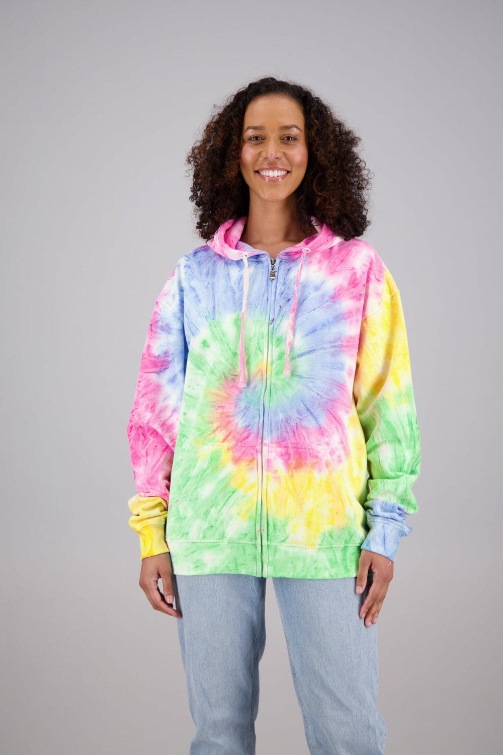 Adult's Tie-Dye Zip-Up Hoodie (2-XL) Cotton/Polyester Blend 9660 - Advance Apparels Inc