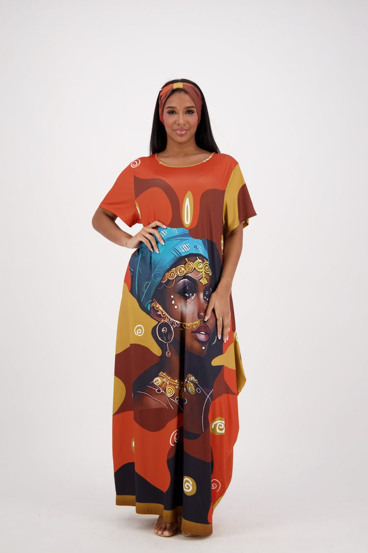 African Jewelry Print Kaftan CH8855 - Advance Apparels Inc