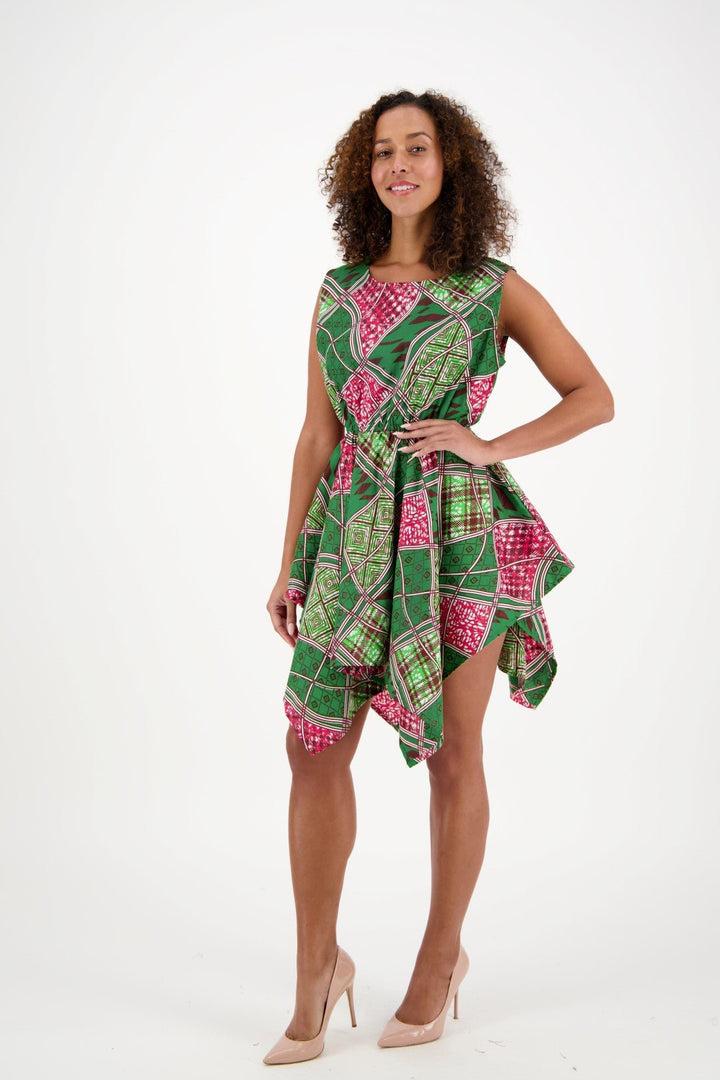 African Patch Print Sleeveless Dress 2182 - Advance Apparels Inc