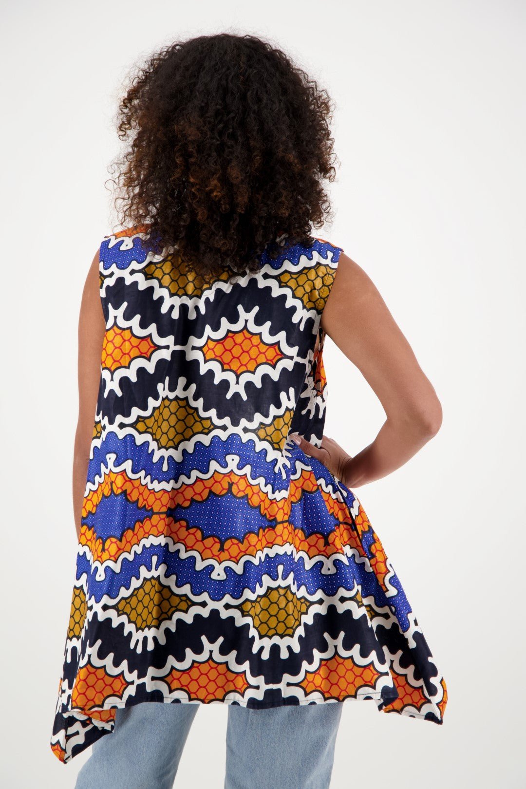 African Print A-Line Sleeveless Blouse 2164 Print 406 - Advance Apparels Inc