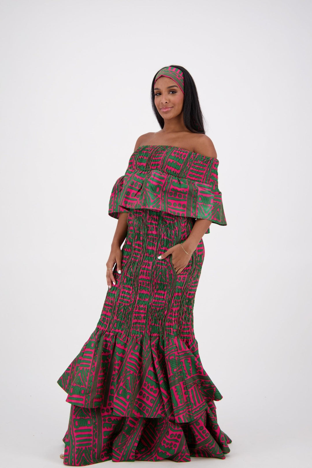 African Print Mermaid Dress AD-2289-250 - Advance Apparels Inc