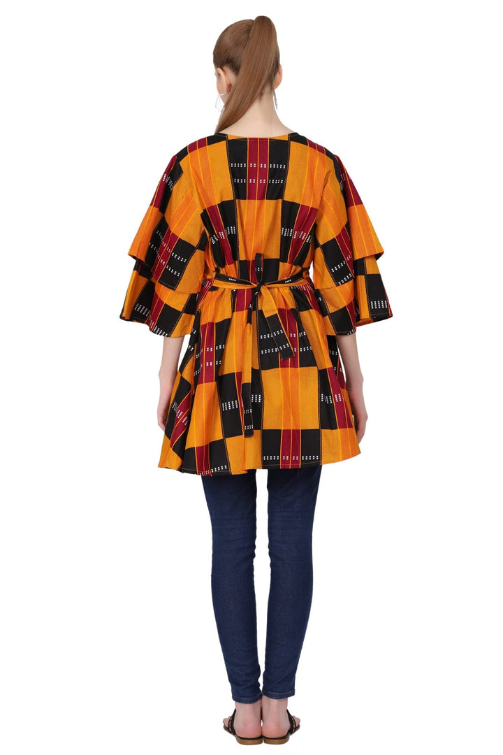 African Print Wrap Blouse 2680 - Advance Apparels Inc