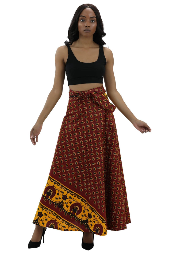 African Print Wrap Skirt 16318 - Advance Apparels Inc