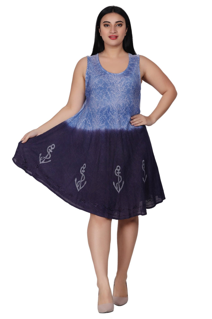 Anchor Block Print Double Dye Dress 362169R - Advance Apparels Inc