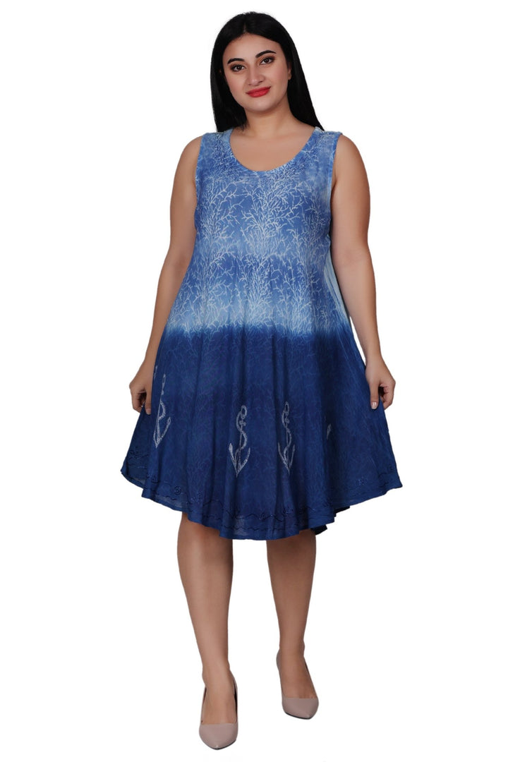 Anchor Block Print Double Dye Dress 362169R - Advance Apparels Inc