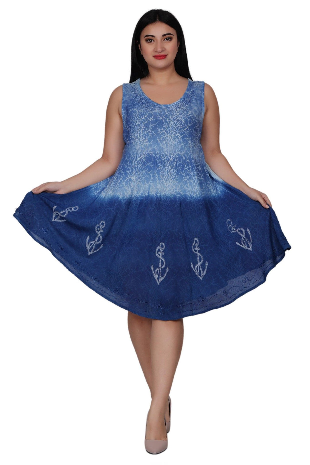 Anchor Block Print Double Dye Dress 362169R - Advance Apparels Inc