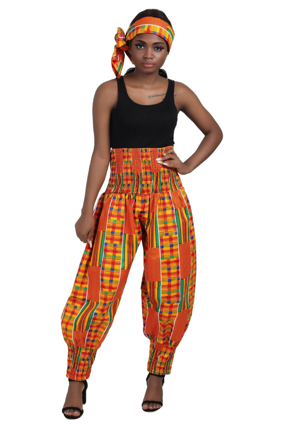 Ankara Palazzo Pants Elastic Ankle Cuff P-081 - Advance Apparels Inc