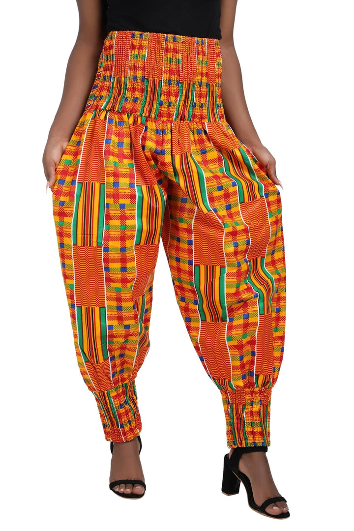 Ankara Palazzo Pants Elastic Ankle Cuff P-081 - Advance Apparels Inc