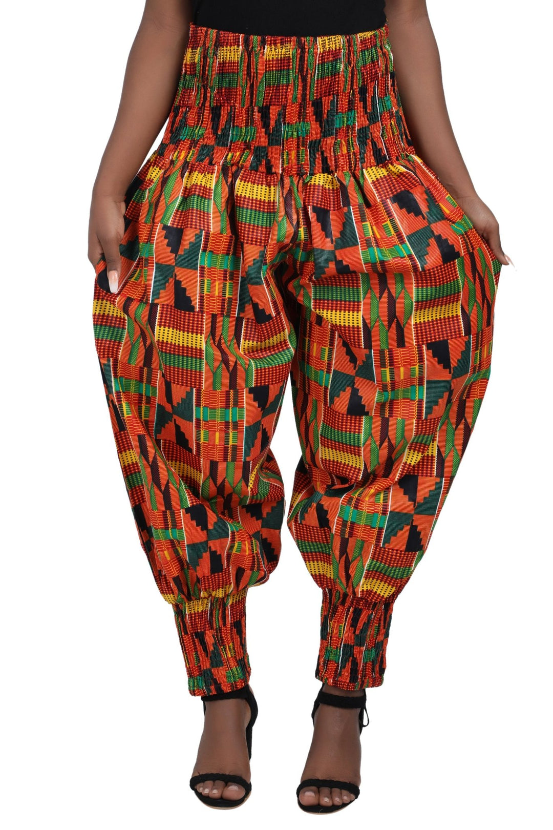 Ankara Palazzo Pants Elastic Ankle Cuff P-081 - Advance Apparels Inc