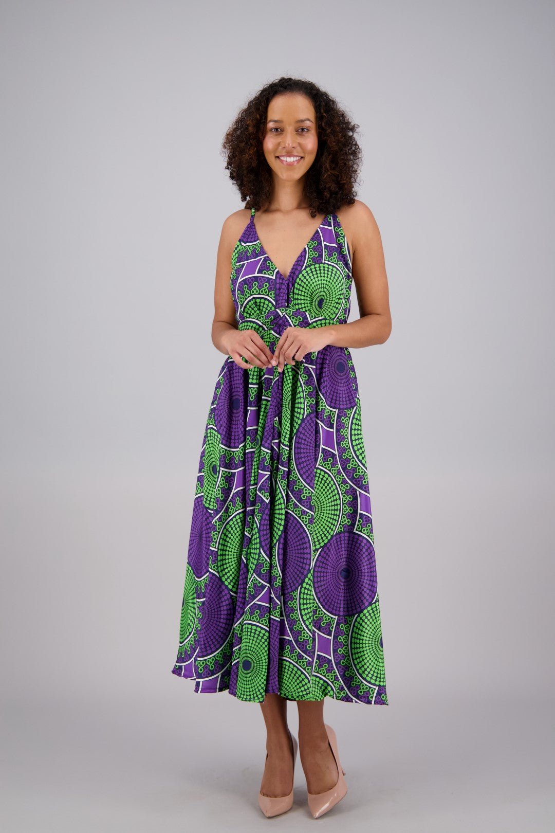 Ankara Print Silk Maxi Dress AB160237 - Advance Apparels Inc