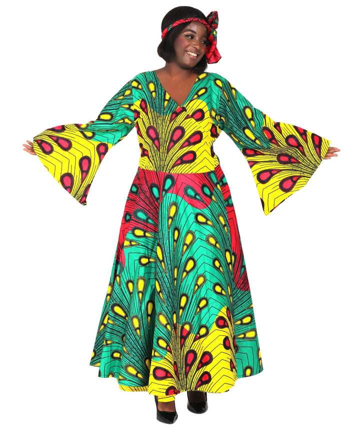 Ankara Print Wrap Dress 1616 - Advance Apparels Inc