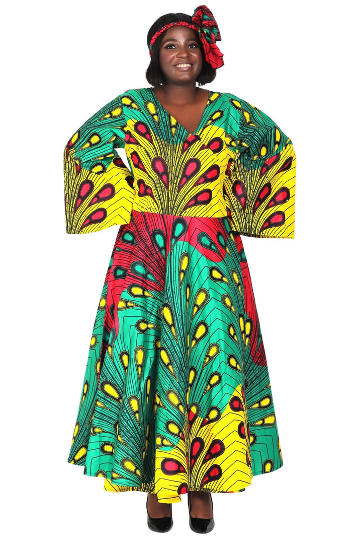 Ankara Print Wrap Dress 1616 - Advance Apparels Inc