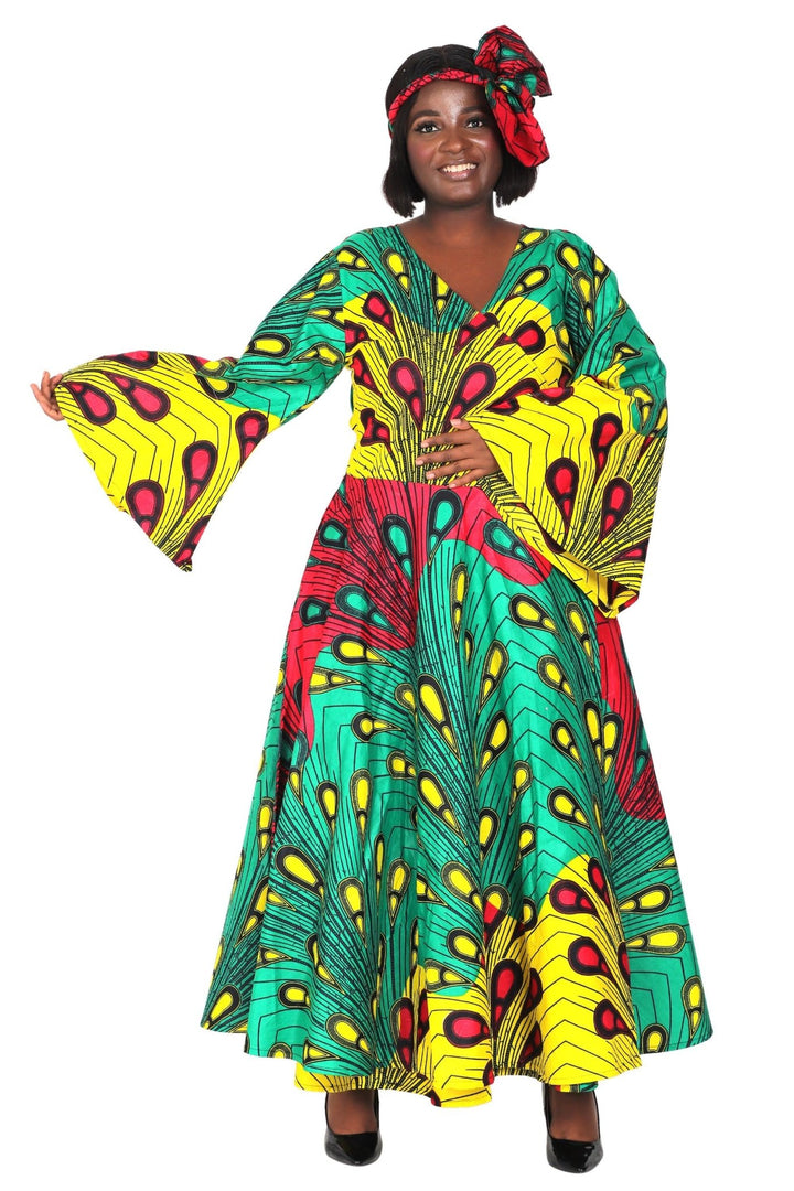 Ankara Print Wrap Dress 1616 - Advance Apparels Inc