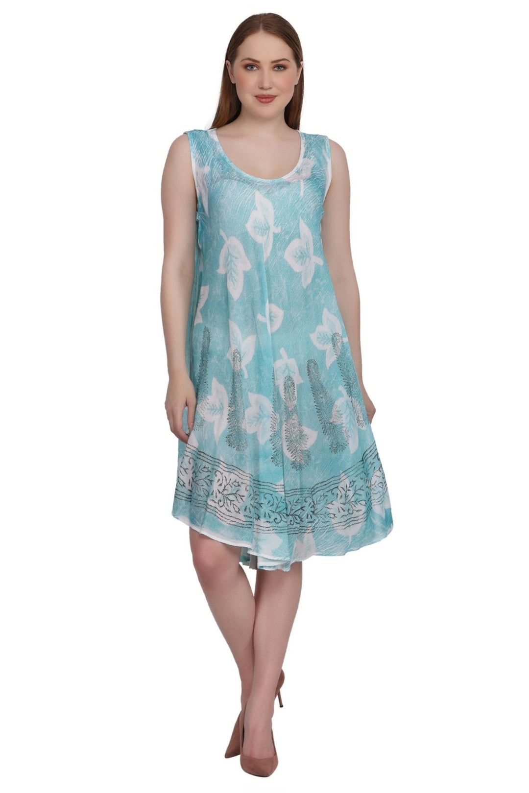 Batik Leaf Print Dress 422133 / 442133 - Advance Apparels Inc