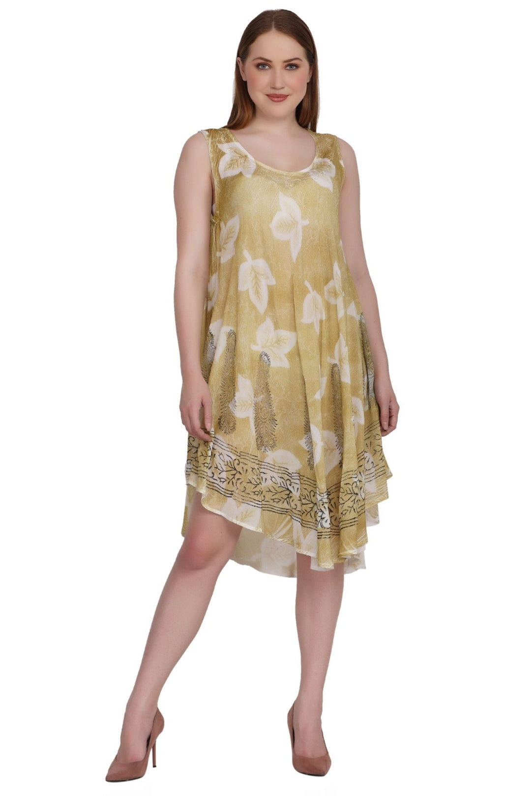 Batik Leaf Print Dress 422133 / 442133 - Advance Apparels Inc