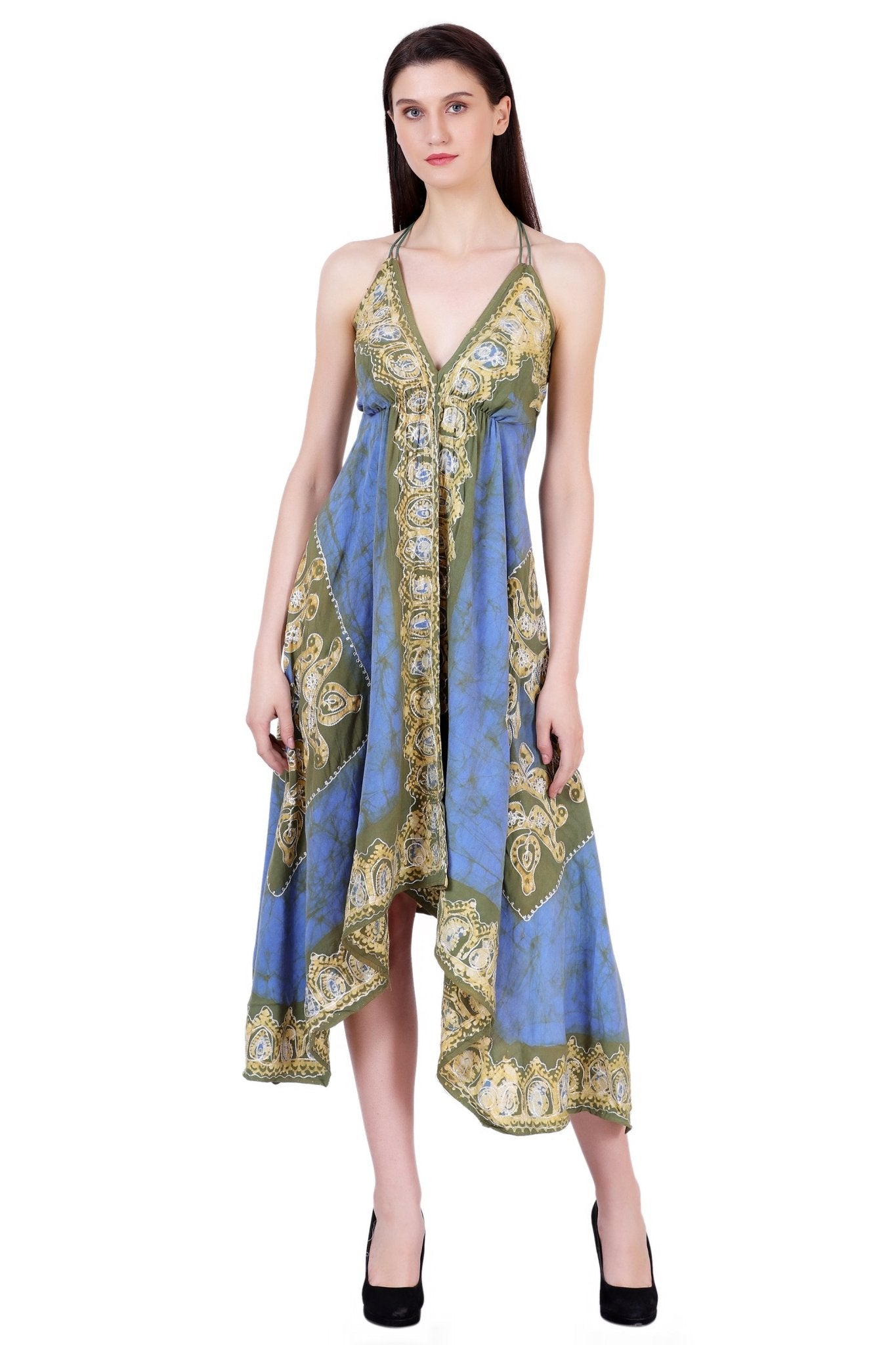 Batik Scarf Dress Elastic Back 1458 - Advance Apparels Inc