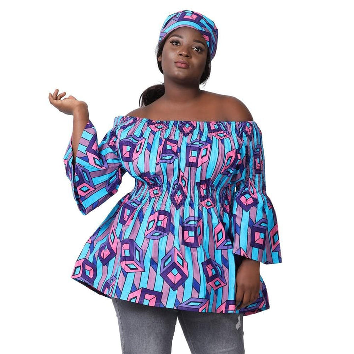 Bell Sleeve African Print Blouse 2229 - Advance Apparels Inc