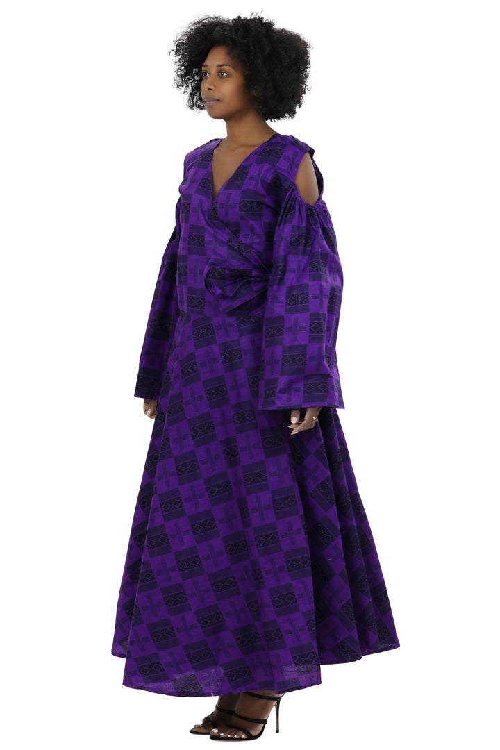 Bell Sleeves African Print Wrap Dress 1918 - Advance Apparels Inc