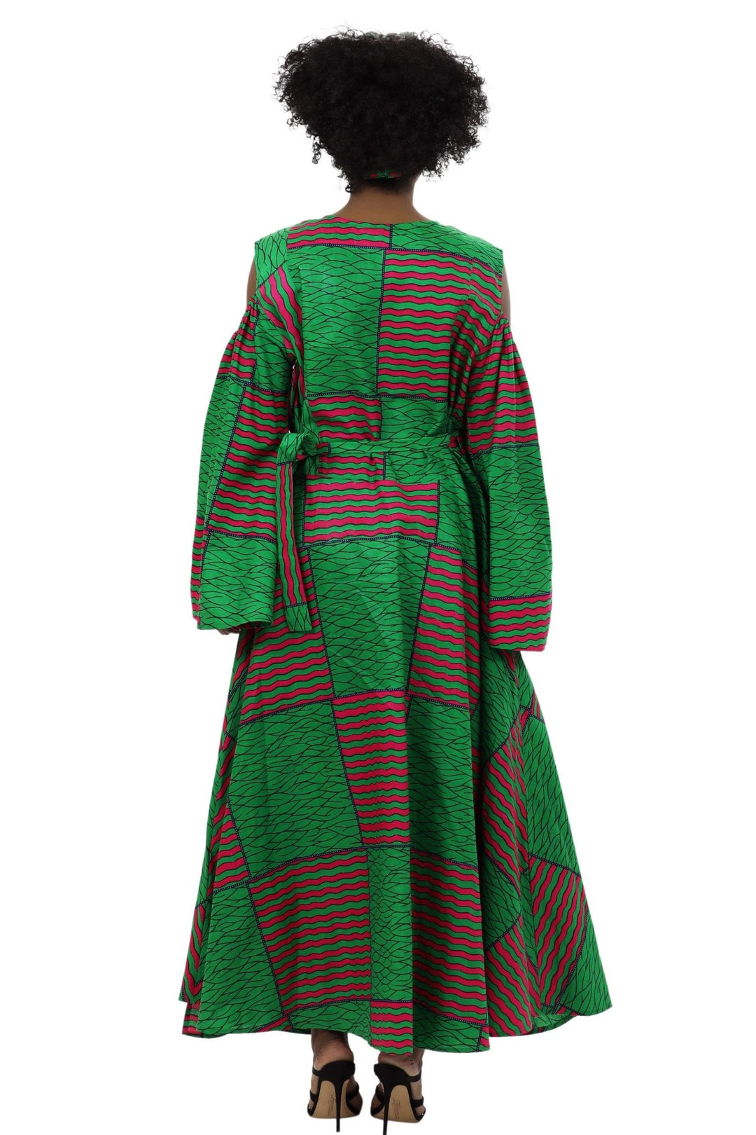 Bell Sleeves African Print Wrap Dress 1918 - Advance Apparels Inc