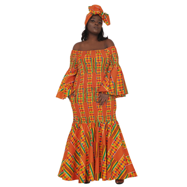 Bell Sleeves Mermaid Ankara Dress 2261 - Advance Apparels Inc