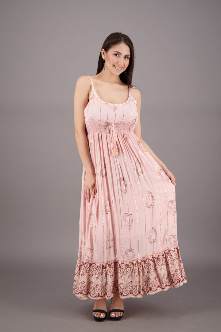 Bohemian Paisley Maxi Dress 24916 - Advance Apparels Inc