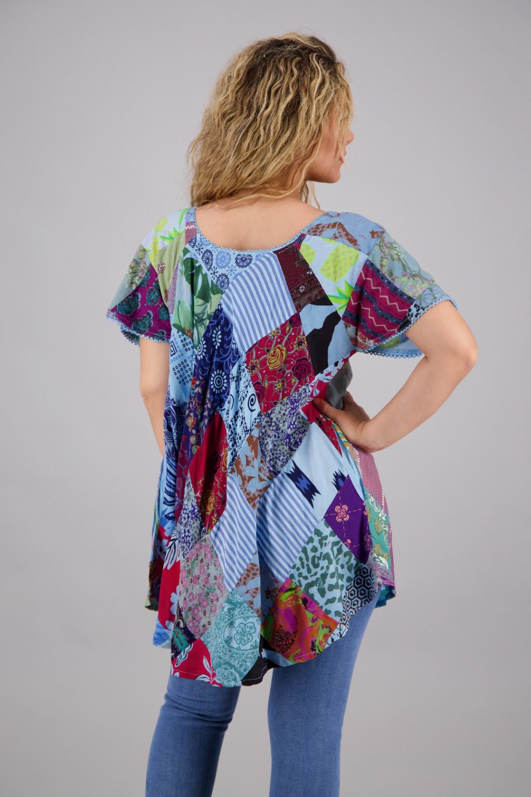 Bohemian Patchwork Blouse PAT3267 - Advance Apparels Inc