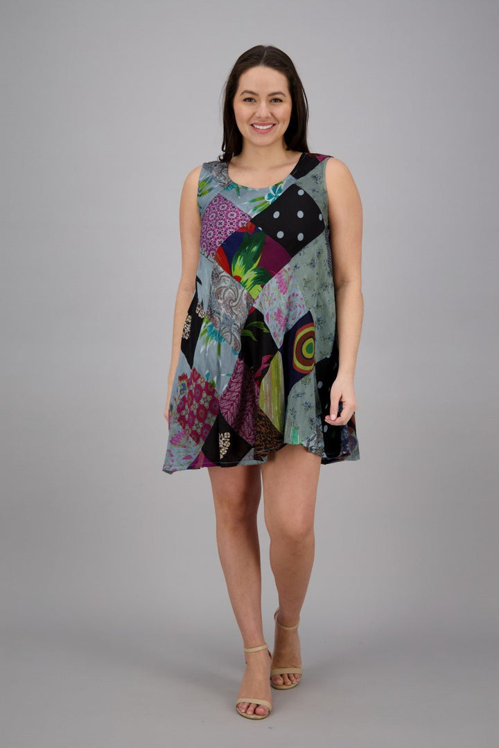 Bohemian Patchwork Umbrella Dress/Tank PAT-3268 - Advance Apparels Inc