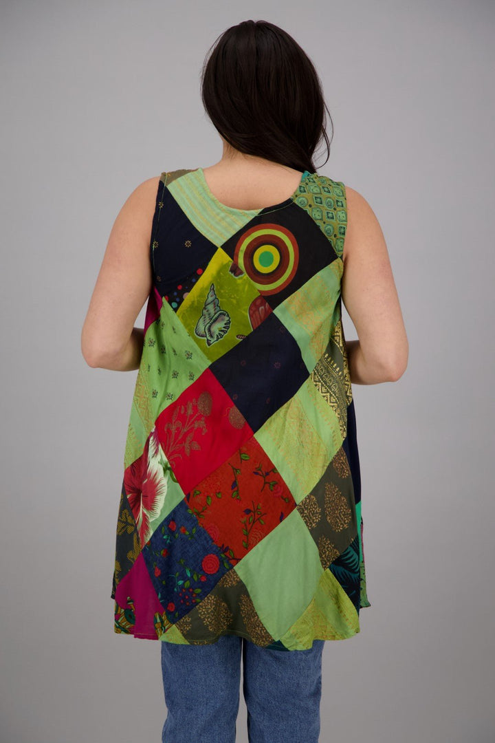 Bohemian Patchwork Umbrella Dress/Tank PAT-3268 - Advance Apparels Inc