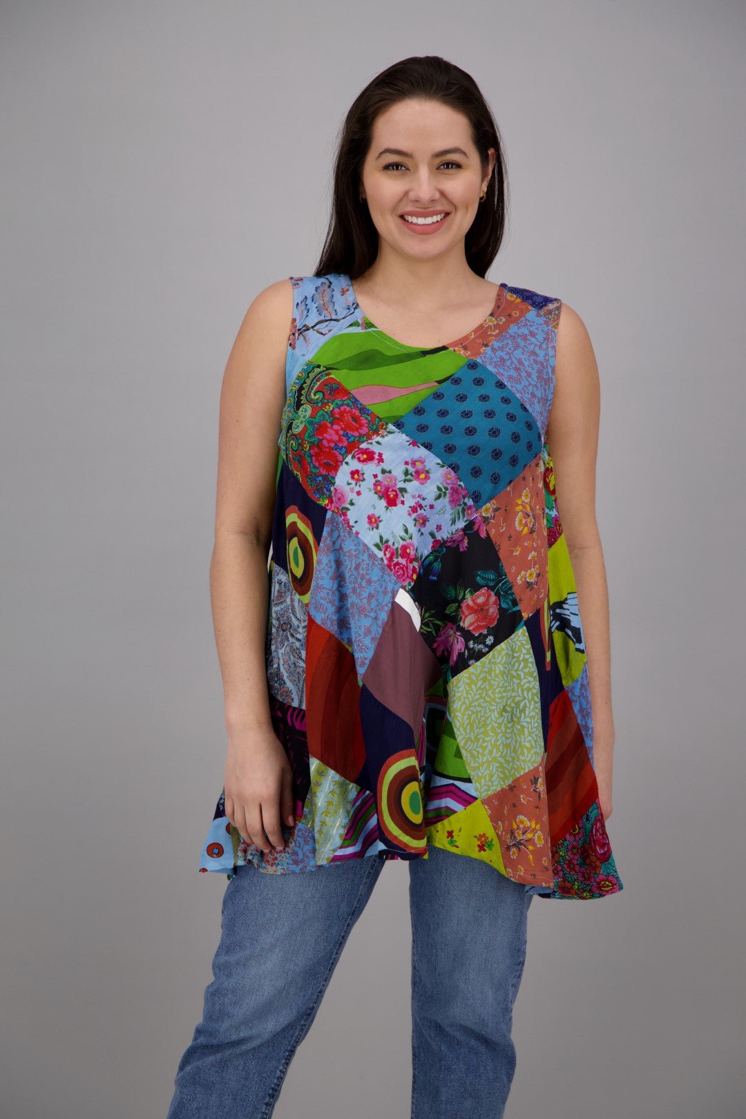 Bohemian Patchwork Umbrella Dress/Tank PAT-3268 - Advance Apparels Inc