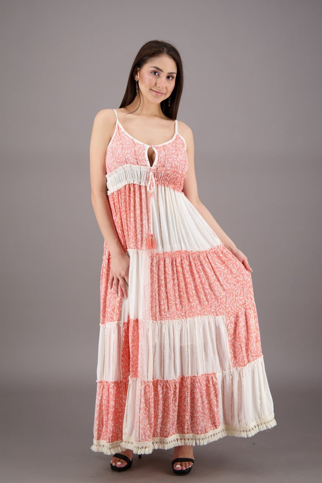 Boho Breeze Fringed Maxi Dress 24901 - Advance Apparels Inc