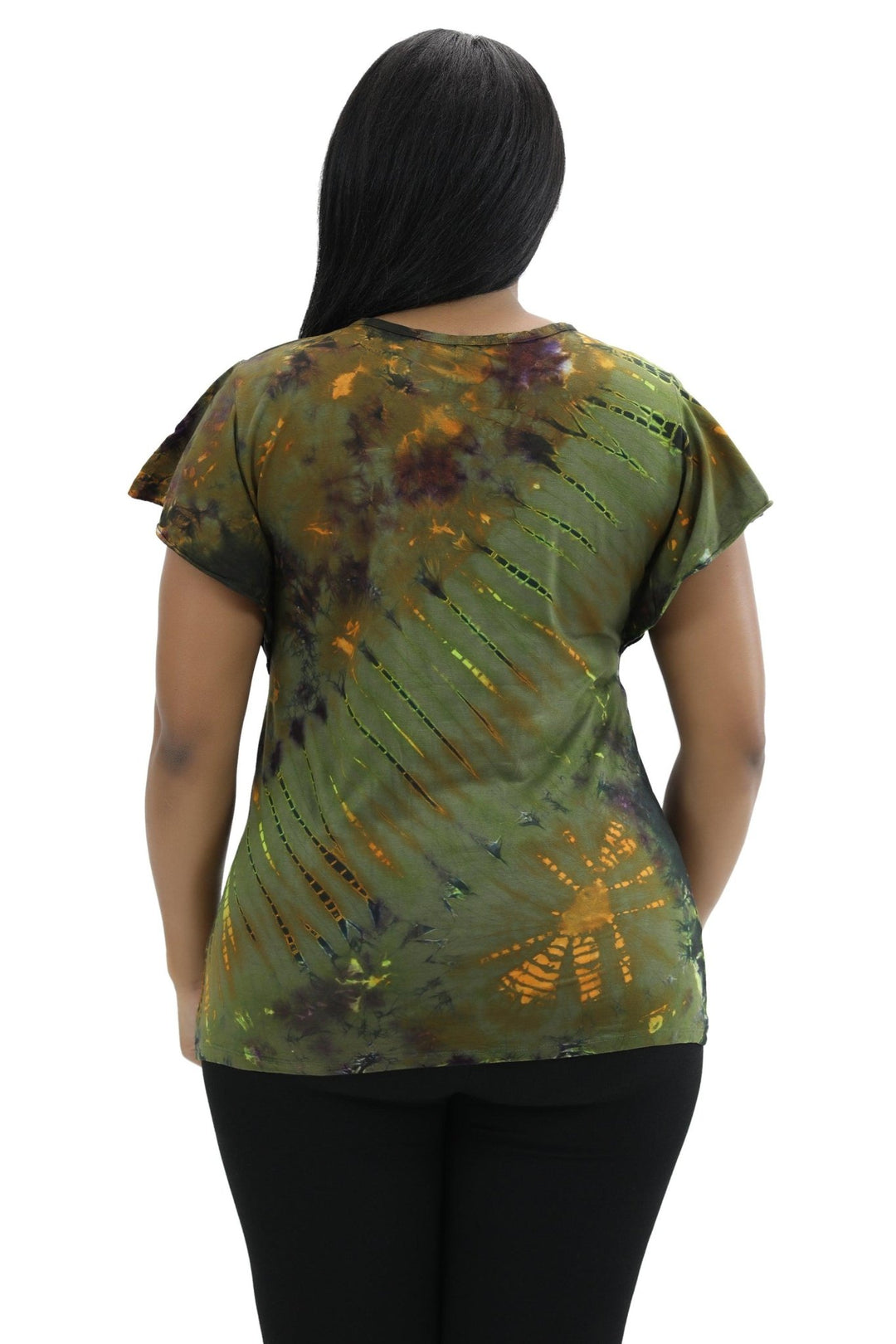 Cap Sleeve Spandex Tie Dye Blouse SP4 - Advance Apparels Inc