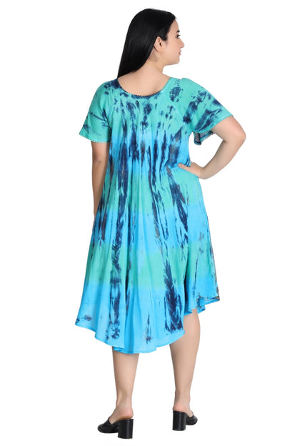 Cap Sleeve Tie Dye Dress 482162-SLVD - Advance Apparels Inc