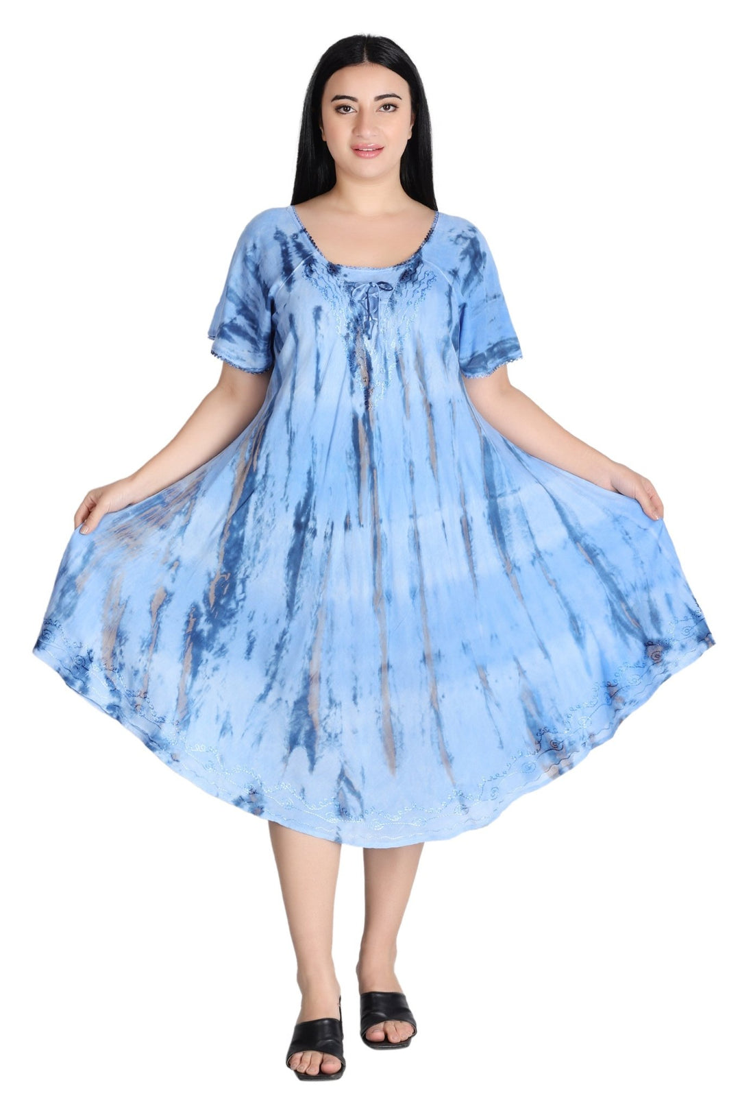 Cap Sleeve Tie Dye Dress 482162-SLVD - Advance Apparels Inc