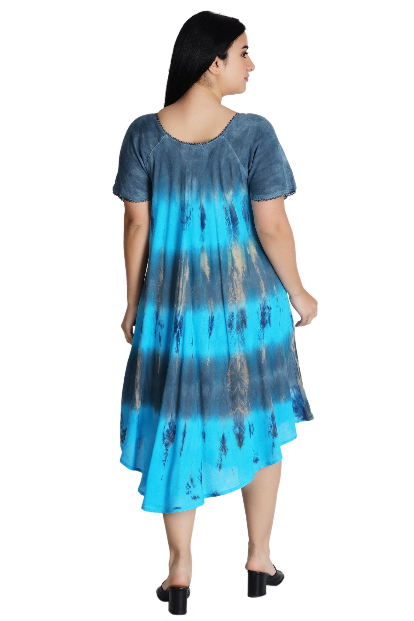 Cap Sleeve Tie Dye Dress 482162-SLVD - Advance Apparels Inc