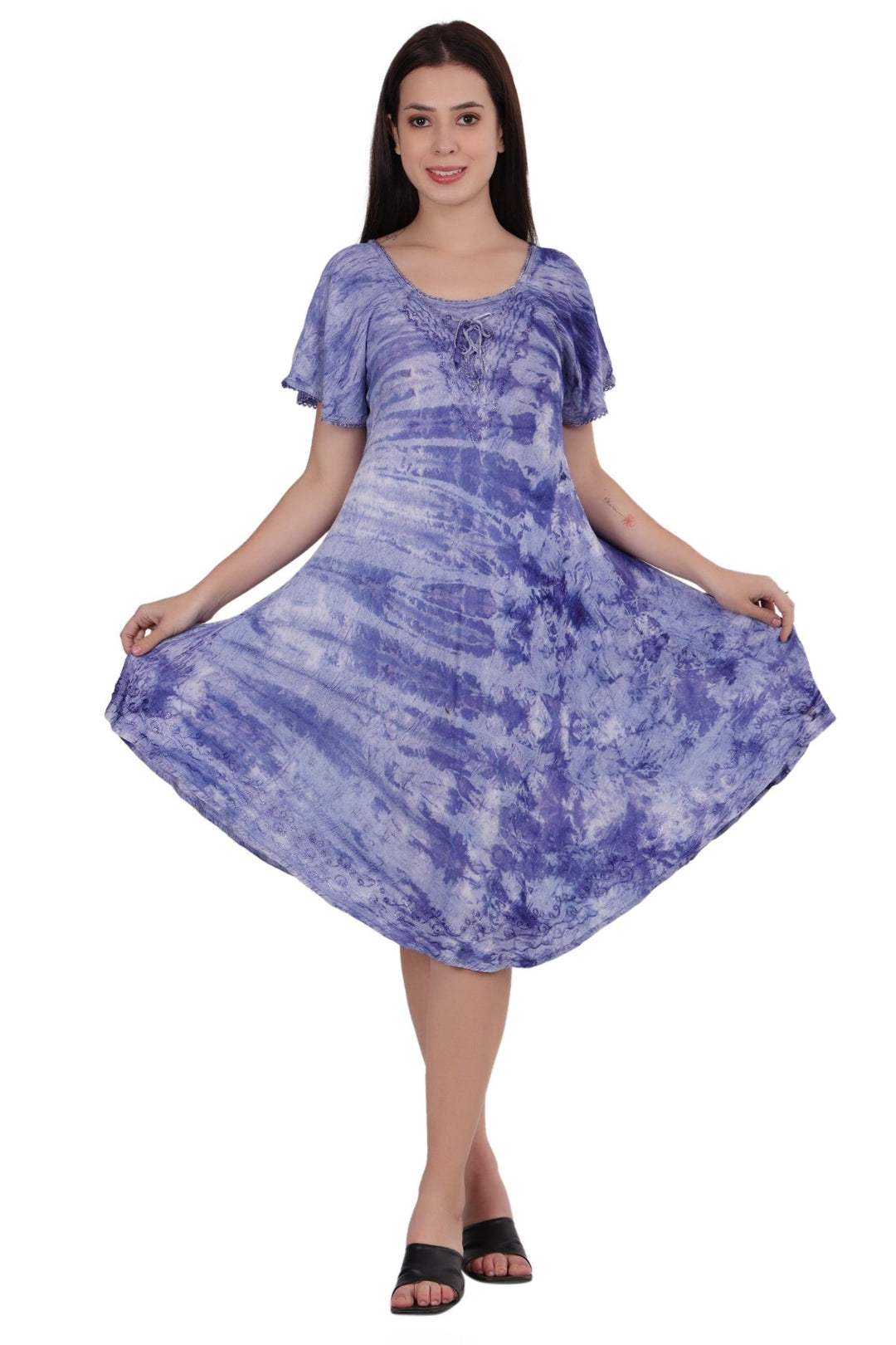 Cap Sleeve Tie Dye Dress 482165-SLVD - Advance Apparels Inc