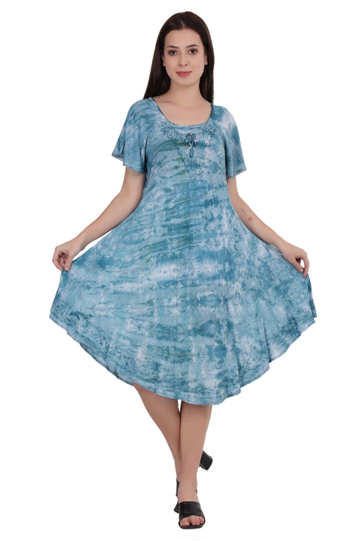 Cap Sleeve Tie Dye Dress 482165-SLVD - Advance Apparels Inc