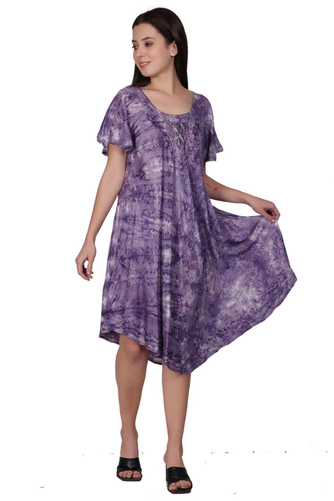 Cap Sleeve Tie Dye Dress 482165-SLVD - Advance Apparels Inc