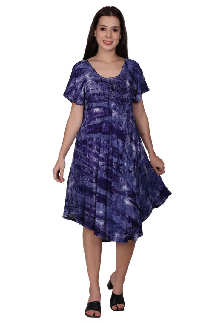 Cap Sleeve Tie Dye Dress 482165-SLVD - Advance Apparels Inc