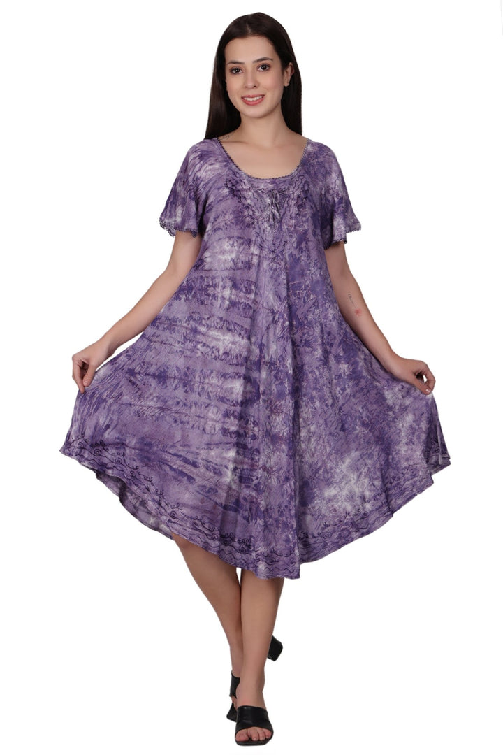 Cap Sleeve Tie Dye Dress 482165-SLVD - Advance Apparels Inc