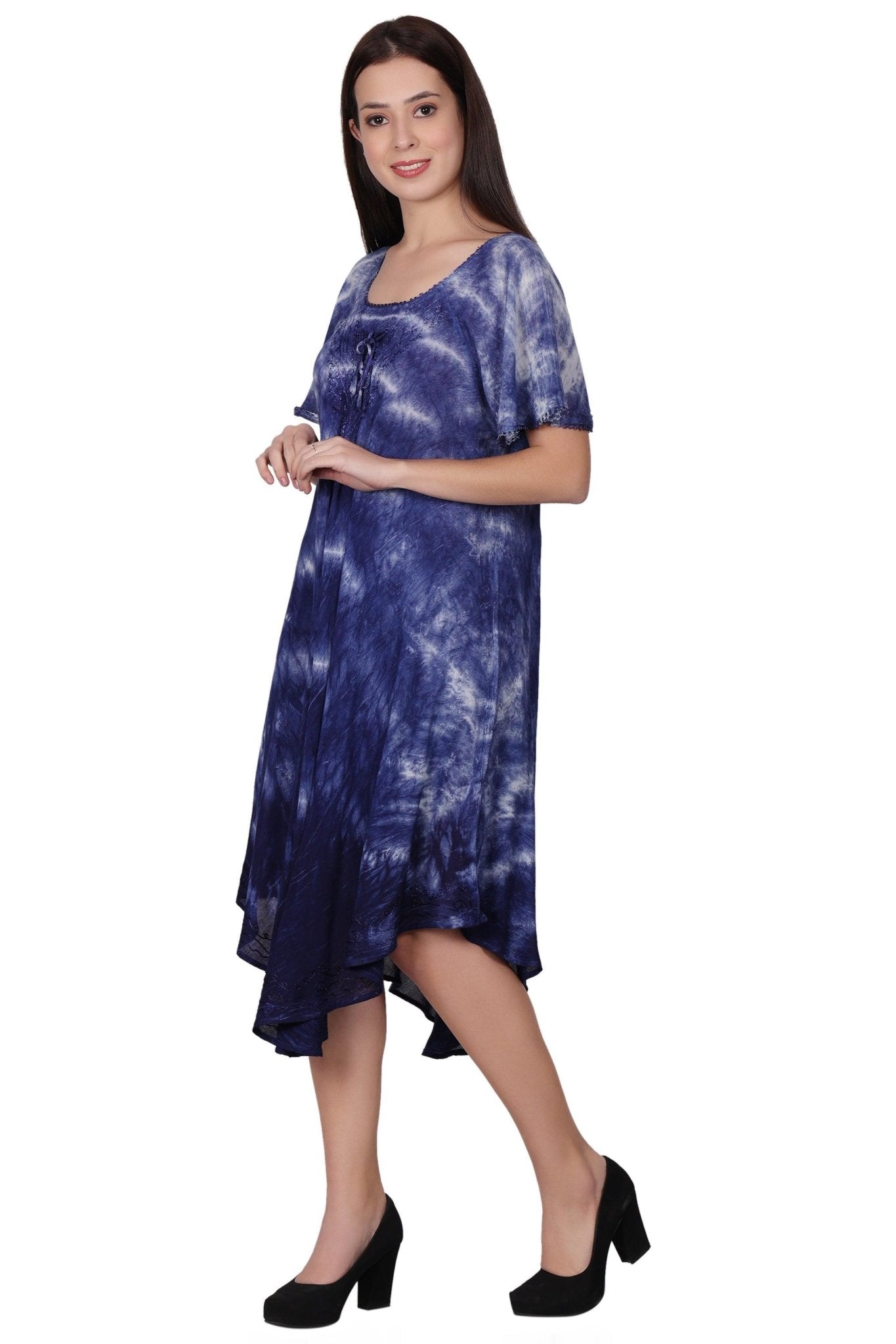 Cap Sleeve Tie Dye Dress 482210-SLVD - Advance Apparels Inc