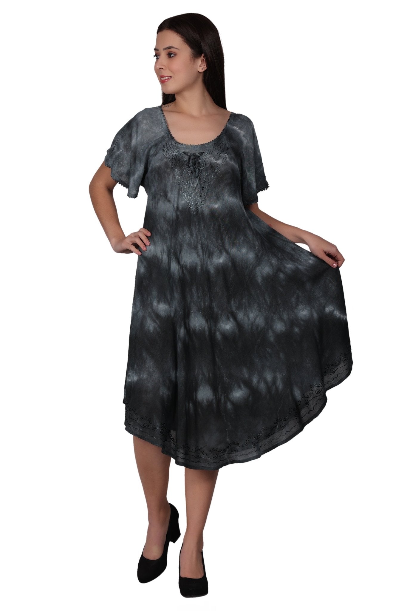 Cap Sleeve Tie Dye Dress 482210-SLVD - Advance Apparels Inc