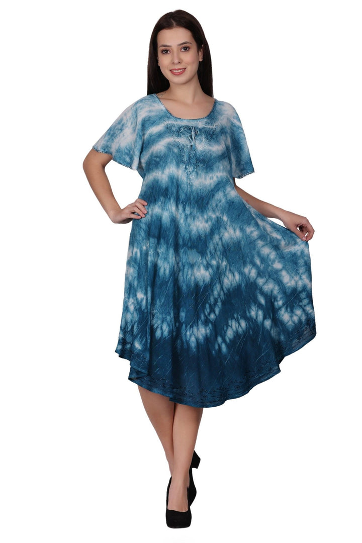 Cap Sleeve Tie Dye Dress 482210-SLVD - Advance Apparels Inc