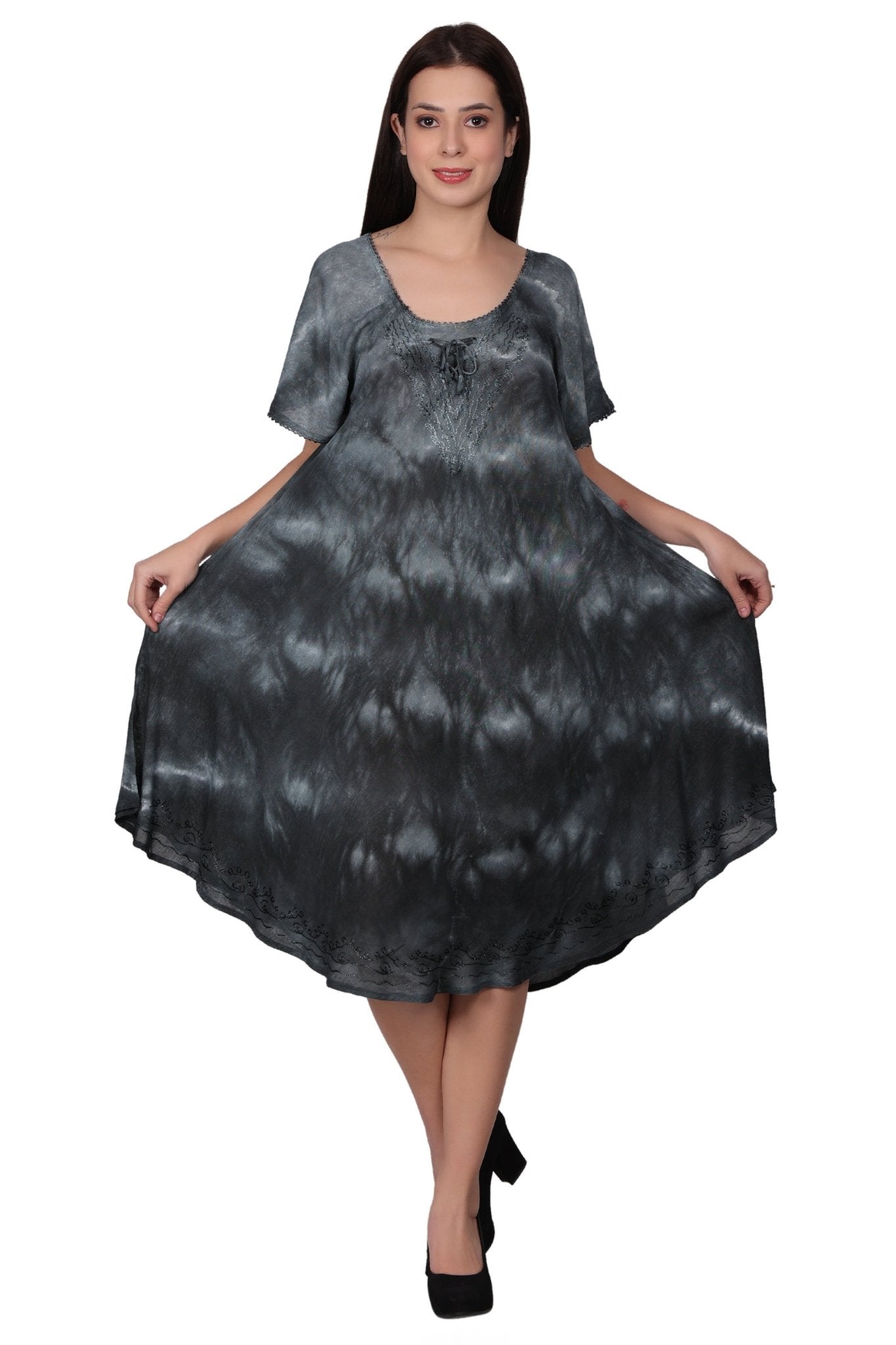 Cap Sleeve Tie Dye Dress 482210-SLVD - Advance Apparels Inc