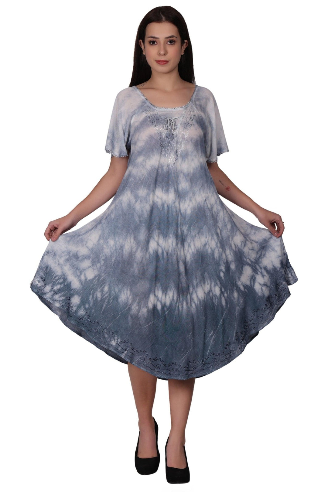 Cap Sleeve Tie Dye Dress 482210-SLVD - Advance Apparels Inc