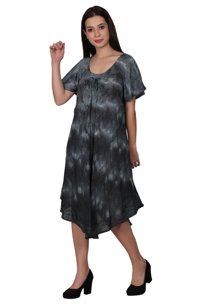 Cap Sleeve Tie Dye Dress 482210-SLVD - Advance Apparels Inc